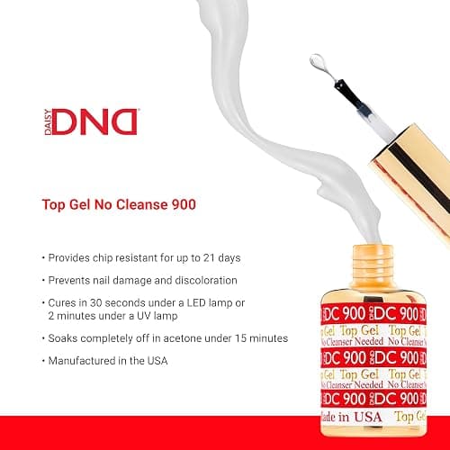 DND Base Gel and Top Gel Polish Set, UV/LED GelBase Polish and No Cleanse Top Coat, Professional Gel Polish Duo, 0.5 Fl Oz Each thumbnail 3