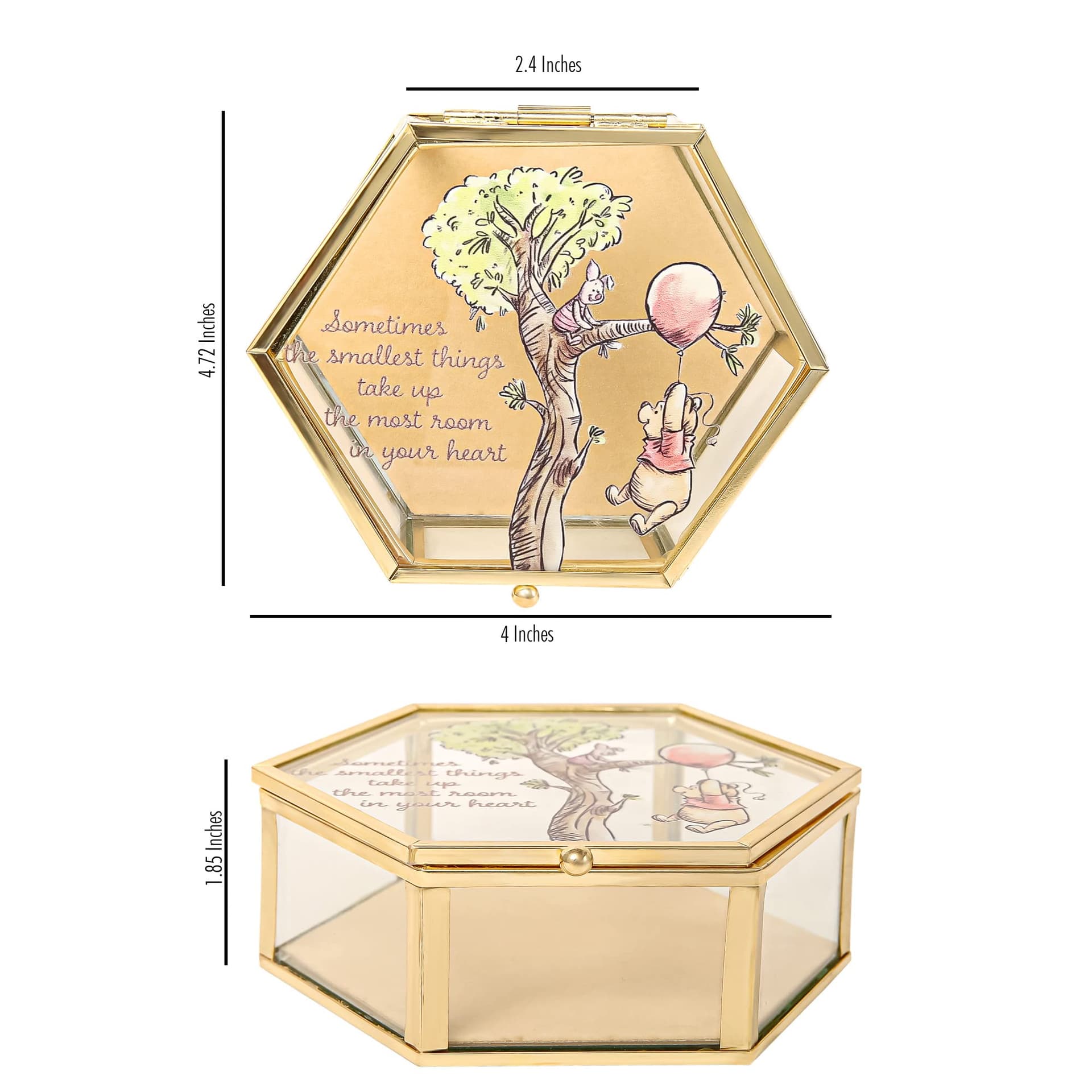 Disney Winnie the Pooh - Joyero de vidrio con dise o de Pooh y Piglet thumbnail 6