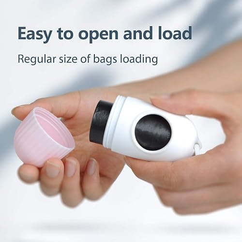 Fida Retractable Dog Leash for Small Breed up to 26 lbs, 16 ft Pet Walking Leash with Dispenser and Poop Bags, Anti-Slip Handle, Reflective Strong Nylon Tape, One-Handed Brake (S, White & Pink) thumbnail 5
