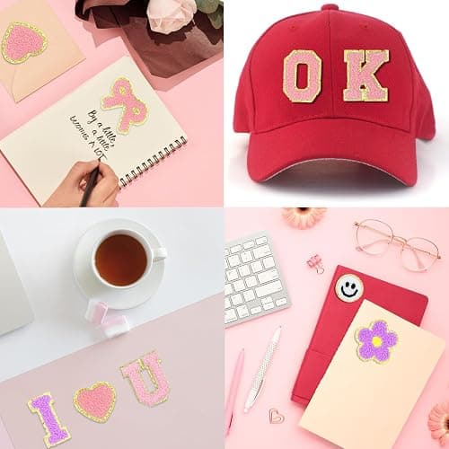 GAMYPET Chenille Letter Patches Self Adhesive Stickers for DIY – 136 Pcs Fuzzy Cute Varsity Patches Embroidery Jackets, Jeans Patches Gift Bag Decoration thumbnail 4