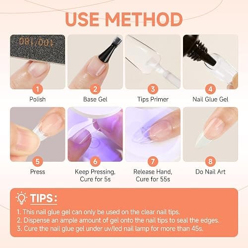 UNA GELLA Solid Nail Glue Gel 15ml Lamp Curing Needed Solid Soak Off U V/LED Lamp Required Super Strong Gel Glue for Fake Acrylic Nail Tips Press On Nails Art Extension thumbnail 7