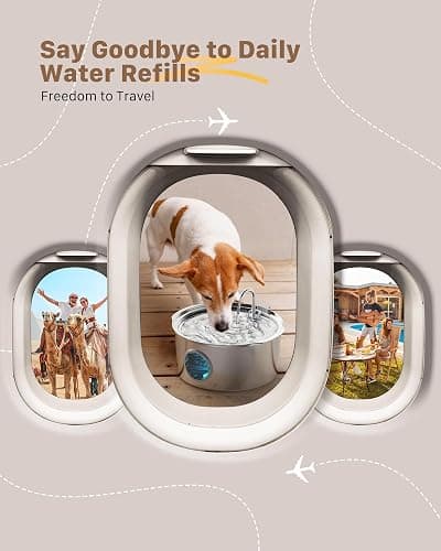 Dog Water Fountain for Large Dogs: 7L/236oz/1.8G Dog Fountain Stainless Steel - Big Cat Drinking Fountain Indoor - Super Quiet Water Fountain for Dogs Inside - for Large Dog Cats & Multi-Pet Home thumbnail 8