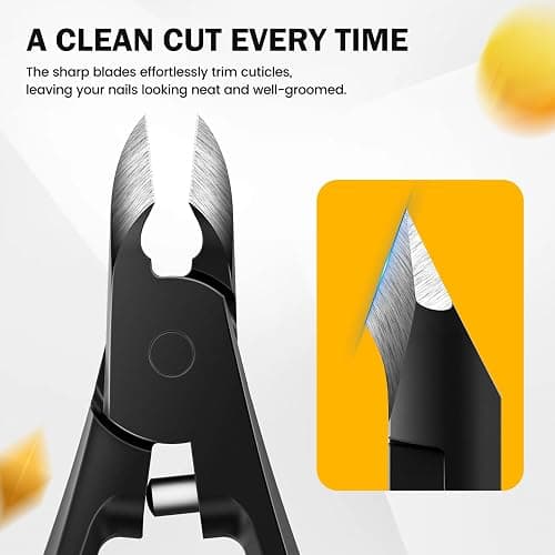 BEZOX Cuticle Cutters for Nails - Precision Half Jaw Cuticle Clippers, Stainless Steel Cuticle Trimmer for Manicure and Pedicure, Professional Cuticle Remover Tool - Black thumbnail 5