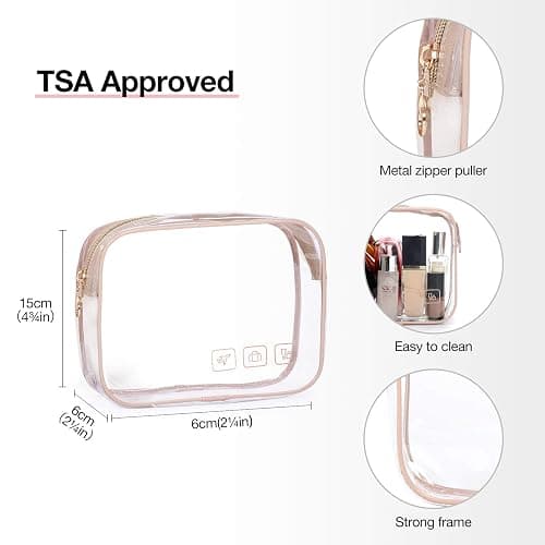 BAGSMART Toiletry Bag Hanging Travel Makeup Organizer with TSA Approved Transparent Cosmetic Bag Makeup Bag for Full Sized Toiletries, Medium-Pink - Standard - Pink thumbnail 8