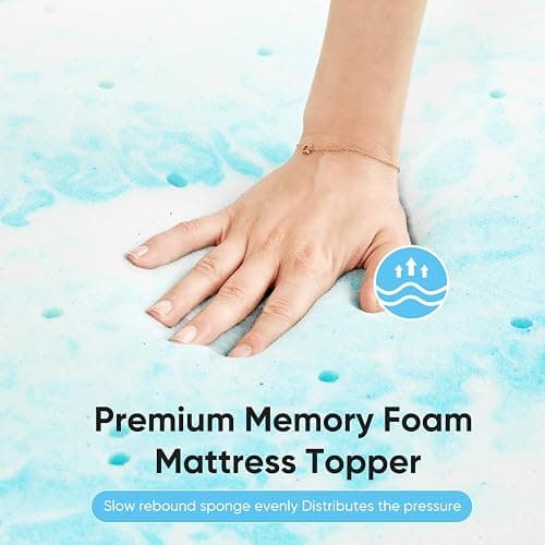 OLIXIS 2 Inch Queen Cooling Gel Infused Memory Foam Mattress Topper Bed Pad | CertiPUR-US Certified, Soft Ventilated Pressure Relieving Bed Pad in a Box, Plush Overlay for Dorm, RV, Camper & Sleeper Sofa thumbnail 5