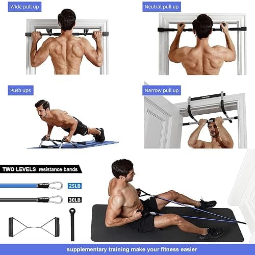 Ally Peaks Pull Up Bar for Doorway | Thickened Steel Max Limit 440 lbs Upper Body Fitness Workout Bar| Multi-Grip Strength for Doorway | Indoor Chin-Up Bar Fitness Trainer for Home Gym Portable thumbnail 6