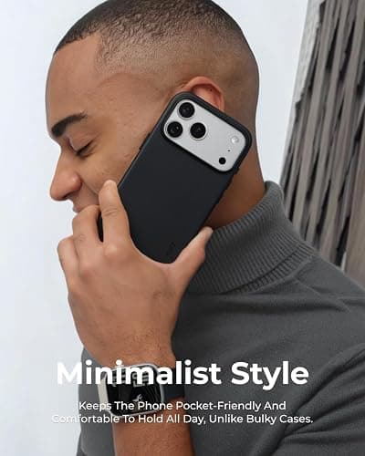 MOFT MOVAS Snap Case for iPhone 17 Pro, MagSafe Compatible, Soft-Touch Vegan Leather, Classic Minimalist Design, Lightweight, Stain-Resistant & Camera Protection, Jet Black thumbnail 8