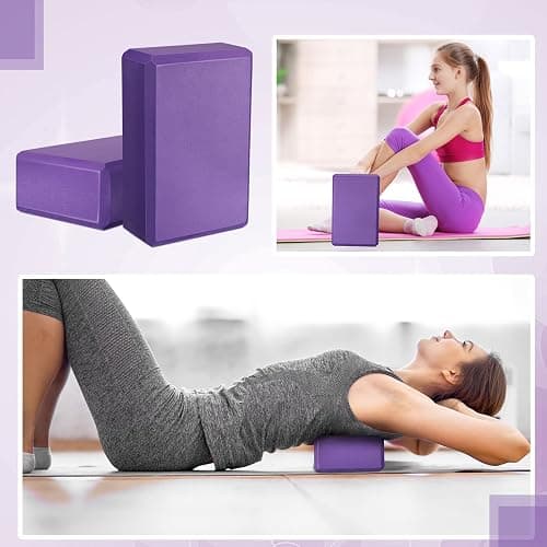 10 Pcs Yoga Blocks Eva Foam Blocks Supportive Yoga Brick Soft Non Slip Gymnastic Blocks Lightweight Dance Blocks for Stretching Accessories for Women, Pilates, Meditation (Purple) thumbnail 7