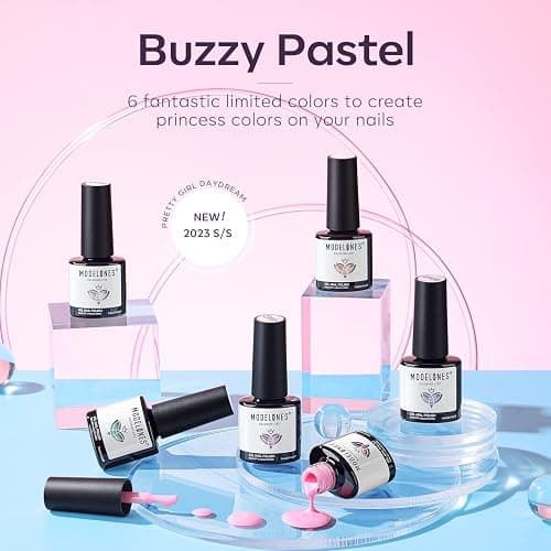 Modelones Gel Nail Polish 6 Colors Pastel Pink Blue Gel Polish Set Soak Off Purple Nude Nail Gel Nail Art DIY Manicure Salon and Home for Women thumbnail 6