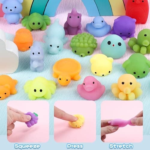 ASONA 100 Pcs Mochi Squeeze Animal Toys (Random) Kawaii Squeeeze Toy Set for Kids, Mini Soft Stress Relief Toys for Gifts Birthday Party Favors, Classroom Prize, Pinata Loot Goodie Bag Fillers thumbnail 4
