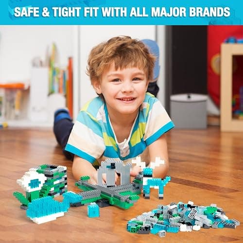 MANNIDOO 360 Pieces Building Bricks, Classic Basic Flats Parts and Pieces - 2x4 Brick x200 and 2x2 Brick x160, Moc Building Bulks Compatible with All Major Brands, Light Grey thumbnail 2