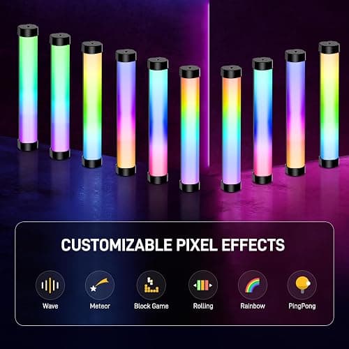 GVM RGB Tube Light with Spotlight, Magnetic Handheld Photography Light, Full-Color LED Stick Light 2000K-10000K CRI97+ Video Light with 3300mAh Built-in Battery, 6 Pixel Effects 12 Lighting Scenes thumbnail 6