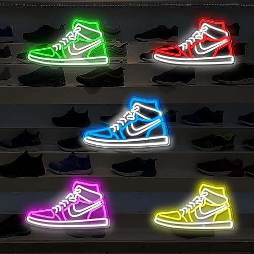 JianJung Sneaker Neon Signs for Wall Decor Dimmable Shoe LED Signs Neon Lights for Bedroom Man Cave Home Neon Wall Sign Shoe Light up Signs Decor thumbnail 7