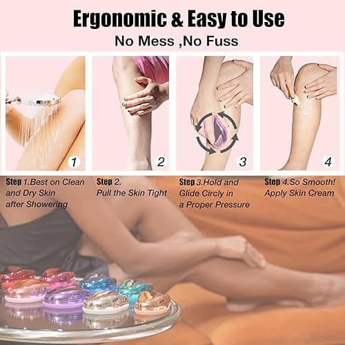 G.Liane Crystal Hair Eraser,Upgraded Painless Crystal Hair Remover,Effective Nano Glass Hair Removal Device and Skin Exfoliation,Body Epilator for Women and Men(Light Pink) - Light Pink thumbnail 5