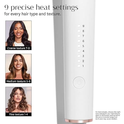 T3 Switch Kit Professional Ionic Interchangeable Curling Iron with 3 Ceramic Clip & Wand Long Barrels for Curling and Waving, 9 Adjustable Heat Settings & Ion Generator, White/Rose Gold thumbnail 8