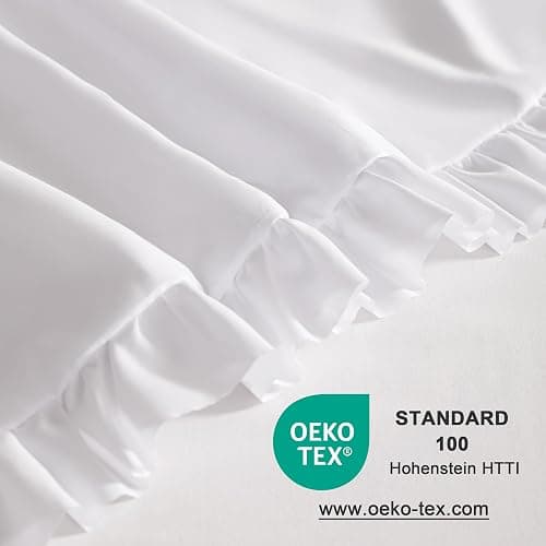 Aerlomi Ruffled Pillowcases, Standard Pillow Shams 20x26 Set of 2, Brushed Microfiber with Envelope Closure, Soft Wrinkle-Resistant, White thumbnail 5