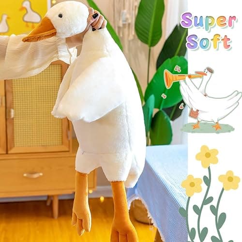 HPOSAN Goose Stuffed Animal Toy Cute Giant White Goose Stuffed Animal Duck Plush Super Soft Hugging (A:19.5 inch) thumbnail 6