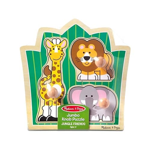 Melissa & Doug Jungle Friends Safari Animals Jumbo Peg Wooden Puzzle - Safari Animals thumbnail 6