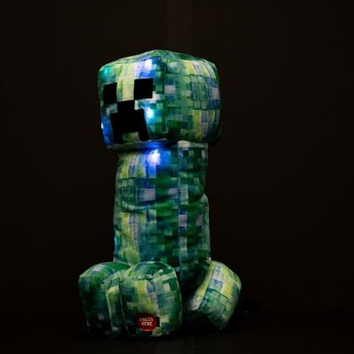 Jay Franco Minecraft Charged Up Creeper Pillow Buddy - Light up Plush - Super Soft Polyester Microfiber Character Pillow with LED Lights, 16 Inches thumbnail 4