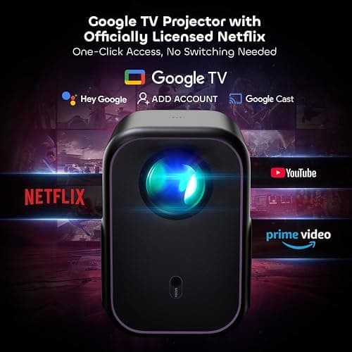 NothPJ Google TV Projector with WiFi Bluetooth, 1080P Full Ultra HD 4K Supported, Smart Projection for Home Theater Movie, Outdoor Portable Mini HDMI NothingProjector NP One thumbnail 3