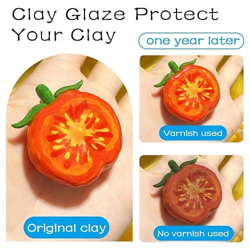 EIGTWEN 2 x 100ml Air Dry Clay Glaze, Gloss & Matte Finish, Prevents Cracking, Scratches, Watertight & Fireproof, Compatible with Clay, Plaster, Metal, Wood, Jewelry & More thumbnail 3