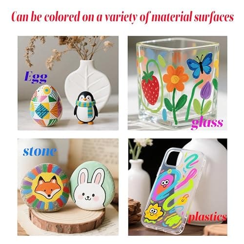 YOUQIWJ Acrylic Paint Markers Brush Tip, 72 Colors Water-Based Paint Pens, Smooth Ink Flow, Soft Flexible Tip, Quick-Dry Permanent Art Markers for Rock Wood Glass Ceramic Canvas DIY Crafts (72) thumbnail 9