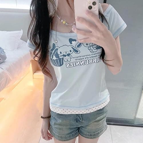 Cutecore Harajuku Y2k Baby Tee Cute Kawaii Emo Grunge Shirt Women Vintage Graphic Tees Short Sleeve Alt Tops 2000s thumbnail 3