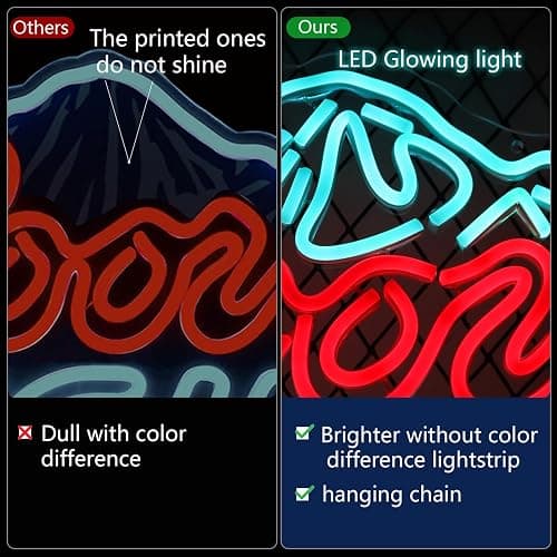 JFLLamp Crs LIGHT Neon Signs for Wall Decor Neon Lights for Bedroom Led Signs Suitable for Man Cave Bar Pub Restaurant Christmas Birthday Party Gift Led Art Wall Decorative Crs Light Bar Sign, 5V Usb Power, 17*11 Inch(Azure+red+white） thumbnail 2