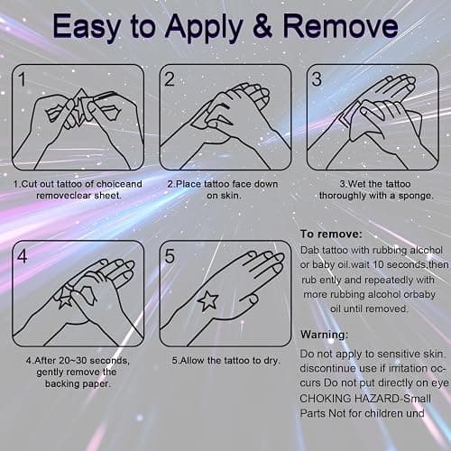 Tignova Demon Pattern Movie Anime Purple Temporary Tattoos,Halloween Dance Cosplay Costume Accessories,Full Body Set K-pop Demon Theme Stickers 6 Sheet (Purple) thumbnail 6