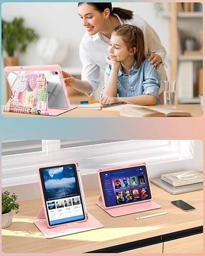Uppuppy for iPad mini 7 Case (A17 Pro) for iPad mini 6th Generation Case - 360 Rotating Stand Folio Smart Cover with Pencil Holder for Women, Christian Words for Apple Tablet Mini 8.3 inch 2024/2021 thumbnail 6
