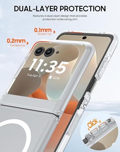 Spugan for Motorola Razr 2025 Case/Razr 2024 Case with Magsafe, [No Front Screen Protection] Ultra-Thin Matte PC Translucent Shockproof Phone Case for Moto Razr 2025/2024 (Frosted Clear) thumbnail 5