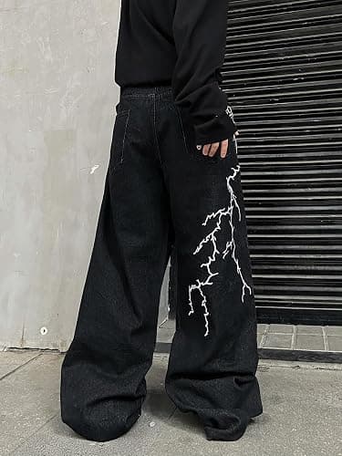 OYICAI Womens Baggy Jeans Wide Leg Denim Pants Y2k 90s Vintage Hip Hop Loose Long Trousers Streetwear thumbnail 6