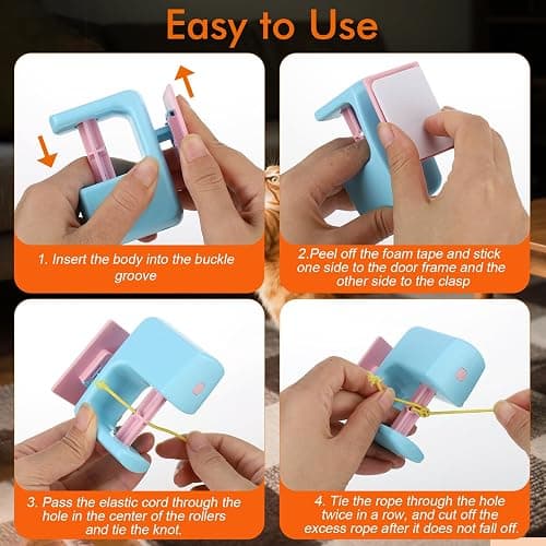 AIERSA Interactive Cat Toys for Indoor Cats,Automatic Cat Hanging Toys for Bored Indoor Adult Cats, Caterpillar and Flying Bird Toy for Door Frame, Self-Play Pet Chase Toy-Blue thumbnail 6