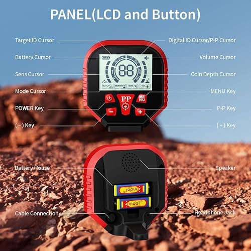 2025 Latest Metal Detector for Adults, Professional Waterproof & Adjustable Stem, Higher Accuracy Gold Detector with LCD, Advanced DSP Chip, 2.26 Pounds Lightweight Suitable for Beach and Backyard thumbnail 2