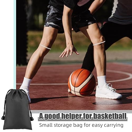 Foilswirl Silicone Patella Knee Band for Basketball Patella Tendon Support Knee Pain Running Tendon Brace Support Strap(4,Black and White,M) thumbnail 5