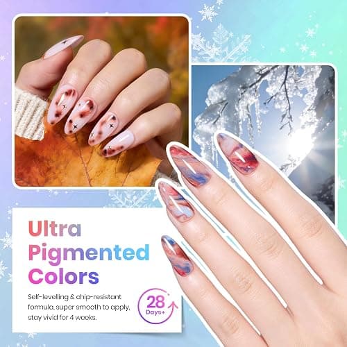 Beetles Gel Nail Polish Set, 36 Colors Gel Polish Kit with Blooming Gel, Base Top Coat & Nail Tools, Year in Shades Pink Yellow Blue Green Soak Off UV LED for DIY Home Salon Manicure, Gift for Women thumbnail 5