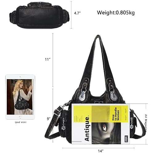 Angel Kiss Purses for Women Soft PU Leather Large Hobo Bags for Women Shoulder Bag | Soft, PU Leather, Large, Soft, PU Leather, Large thumbnail 3