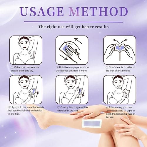 72PCS Wax Strips for Hair Removal, 48 Body & 24 Face Wax Strips with 8 calming Oil Wipes, At Home Waxing Kit for Women & Men - Body, Arms, Legs, Back, Bikini & Brazilian, Hypoallergenic All Skin Types thumbnail 4