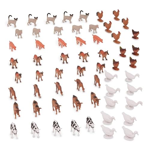 Terra by Battat – 60pcs Farm Animals Toy Tube – Mini Plastic Barnyard Animal Figurines for Kids – Includes Cow, Pig, Goat, Sheep & More – Educational Playset for Toddlers Ages 3+ thumbnail 8