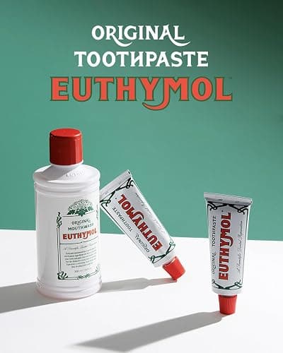 EUTHYMOL Original Pink Toothpaste (3.7fl oz/Pack of 1) - Fluoride-Free Toothpaste for Sensitive Teeth & Gum. Bad Breath, Cavity Prevention, 12-Hour Long Lasting Freshness with Wintergreen thumbnail 9