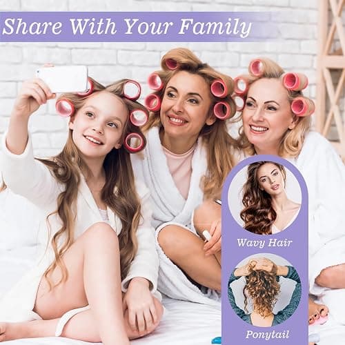 5 Size Hair Rollers, 72Pcs Roller Set, Hair Curlers for Blowout Look Long, Short Hair, Jumbo Large Big Small 30 Hair Rollers, 40 Roller Clips, Tail Comb, Storage Bag thumbnail 7