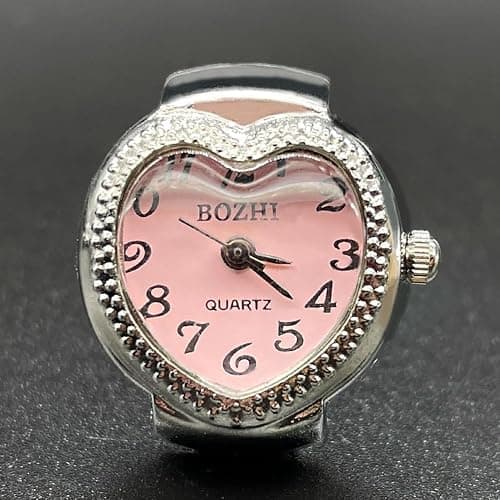 Vintage Ring Watch Heart Shape Crystal Analog Ring Punk Style | Creative Watches Women Men Finger Ring Watches for Men Women Daily Fashion Accessory Casual Outfit Party Evening Date Travel thumbnail 5