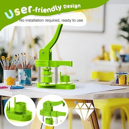 Aiment 32mm Button Maker Kit – 1.25 Inch Button Maker Pin Badge Press Machine with 100PCS Supply Parts & Circle Cutter & Cutting Mat, Perfect for DIY Crafts & Birthday Gifts thumbnail 4