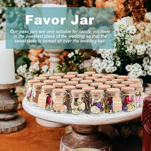 Ritayedet 40 Pack Glass Favor Jars with Cork Lid, 3.4 oz Small Glass Bottles for Wedding Favor, Baby Shower, Party Favor, Gift Jars for Candy, Bonus Twine and Labels thumbnail 5