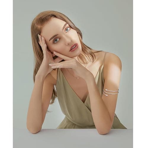 Arm Cuff Bracelet for Women Arm Layered Cuff Bangles Adjustable Coil Swirl Armlet ArmBand Stackable thumbnail 2