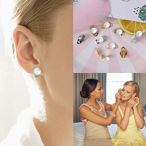 SANNIX 60-Piece Round Flat Back Earring Set: Non-Pierced Clip-On Earring Findings with Pads in 3 Colors for DIY Jewelry thumbnail 6