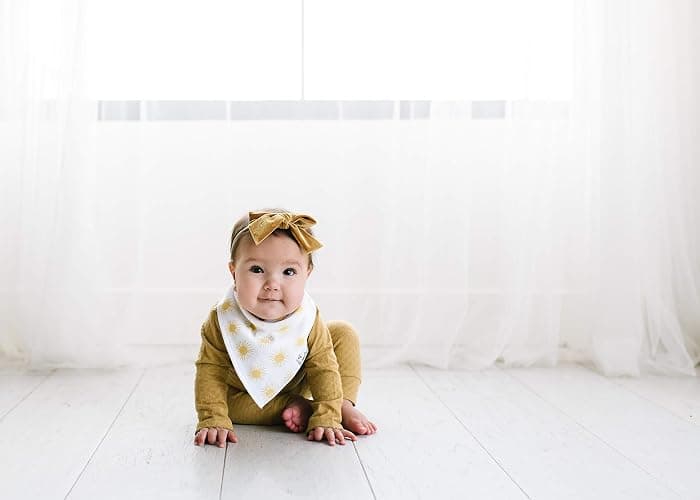 Copper Pearl 6 Pack Soft Cotton Baby Bibs for Drooling and Teething, Absorbent Drool Bibs for Baby Girl, Adjustable to Fit Newborns to Toddlers, Tons of Styles (Sunny Set) thumbnail 8