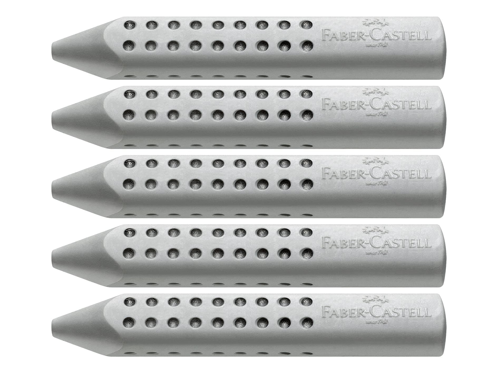 Faber-Castell 205008 Eraser, Grey, 5pcs - Image 1