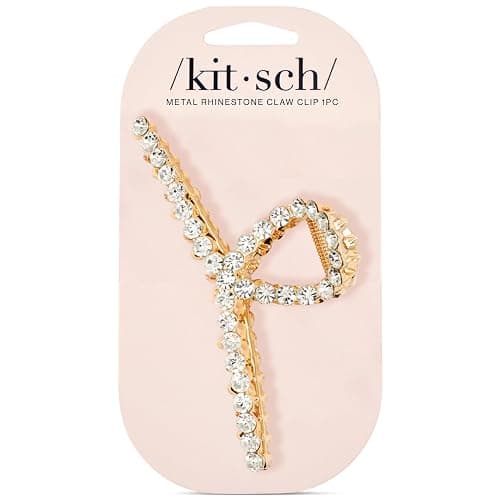 Kitsch Gold Loop-Shaped Hair Clip for Women with Rhinestones - Durable Metal, Strong Hold, & Elegant | Gold Hair Accessories | Ideal Gifts for Women - 1pc thumbnail 9