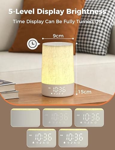 LIORQUE Sunrise Alarm Clock Wake Up Light 30 Soothing Sounds & White Noise, Digital Alarm Clock with Mains Powered for Bedroom, Adjustable 10 Brightness Levels & Night Light for Kids Adults thumbnail 6